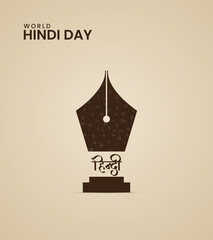 Indian Hindi Diwas day, pen tools with Hindi diwas, creative design for social media banner, poster vector illustrator. 