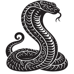cobra snake silhouette -vector of cobra snake