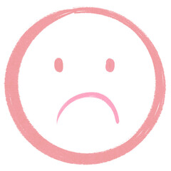 Pink frown sad face doodle