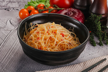 Asian spicy glass noodle salad