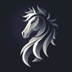 Abstract horse crest logo in Dada style