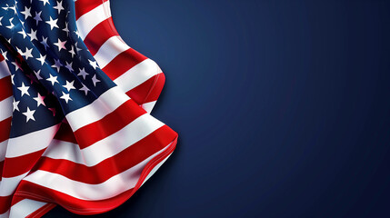 Fototapeta premium american flag, Independence day, American flag for Memorial Day, 4th of July, Labour Day, Happy 4th of July United States Independence Day, waving american national flag copy space, Ai 