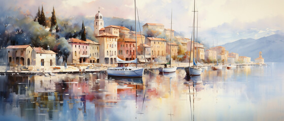 Oil Painting  Harbor View ..