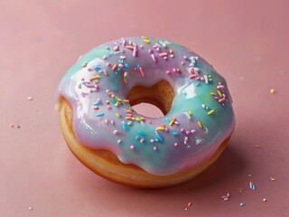 a donut coated with an iridescent glossy glaze that HD Wallpapers
