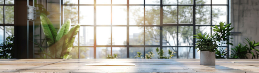 A Close-Up of an Empty Table in a Modern Loft