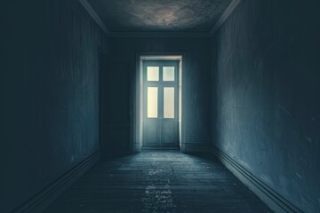 Dark room with light background - generative ai