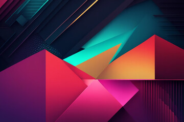 Abstract colorful geometric background - obrazy, fototapety, plakaty
