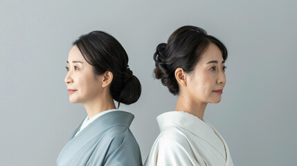 着物を着たモダンな日本人女性 - obrazy, fototapety, plakaty