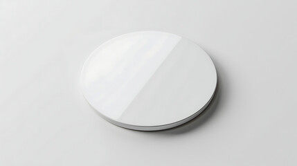 white circle mockup isolated on white background