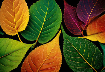 Leaf Gradient Background, Background, Gradient, Leaf, Foliage, Nature, Botanical, Pattern, Design, Texture, Natural, Organic, Plant, Vibrant, AI Generated