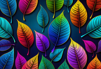 Leaf Gradient Background, Background, Gradient, Leaf, Foliage, Nature, Botanical, Pattern, Design, Texture, Natural, Organic, Plant, Vibrant, AI Generated