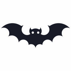 Bat symbol black vector silhouette isolated on a white background.