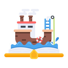 Check out flat icon of a story book 
