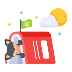 Get flat icon of an animal storybook 