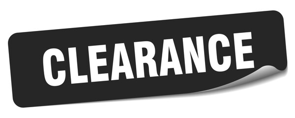 clearance sticker. clearance label