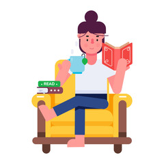 Check out flat icon of reading book 