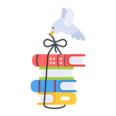 Premium flat icon depicting books delivery 