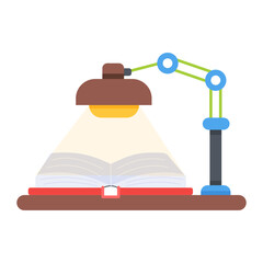 Grab flat style icon of a study lamp 