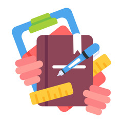 Check out flat icon of exercise books