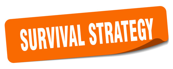 survival strategy sticker. survival strategy label - obrazy, fototapety, plakaty