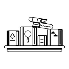 Download glyph icon of library display 