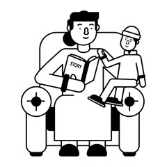 Premium glyph icon depicting grandma stories 