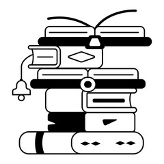 Trendy glyph icon of lesson material 