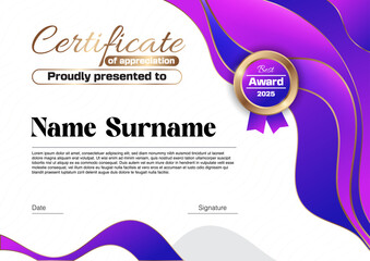 Elegant certificate design template with abstract shapes