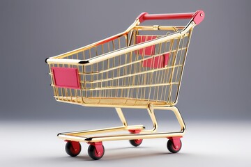 a gold Metallic Small Shopping Cart