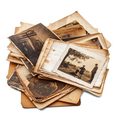 Old photo postcard isolated on transparent background. Isolated Transparent PNG Vintage Postcard 