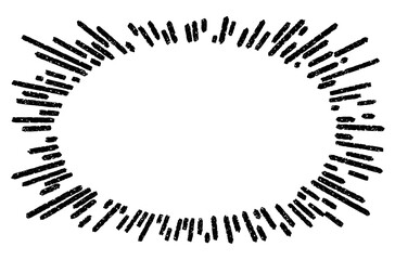 ラフな線で描いた集中線（ドットノイズ入り）