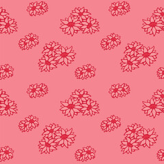 Japanese Flower Motif Vector Seamless Pattern