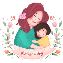 Mother’s Day Watercolor Clipart PNG File