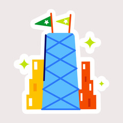 Modern flat sticker of willis tower 