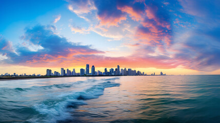 Panoramic view of a beautiful seascape in Cartagena Co