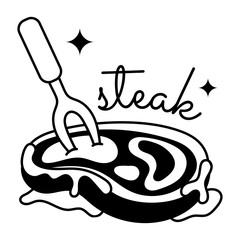 Check out glyph sticker of eating steak 