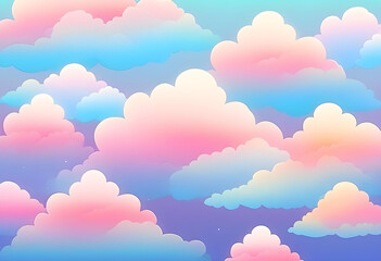 Cloud Gradient Background, Background, Gradient, Cloud, Sky, White, Blue, Atmosphere, Weather, Nature, Fluffy, Soft, Texture, Airy, Ethereal, AI Generated