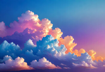 Cloud Gradient Background, Background, Gradient, Cloud, Sky, White, Blue, Atmosphere, Weather, Nature, Fluffy, Soft, Texture, Airy, Ethereal, AI Generated
