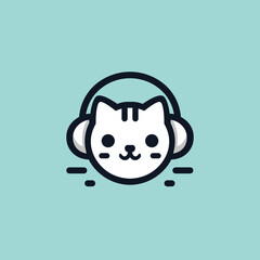 Cat Music Logo. Logo Vector. Branding