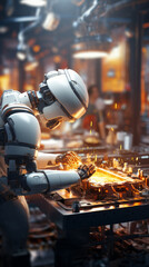Robots on high-tech industrial production lines
