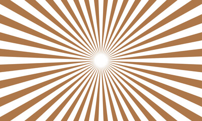 sunburst vector brown background with copyspace  rays and  with white view on center. Sunray copy space
