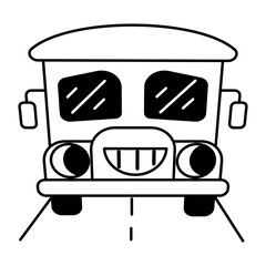 Get this glyph sticker of a school bus 