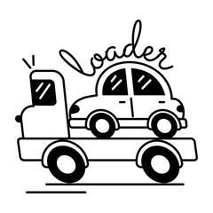 Easy to edit glyph sticker of car loader 