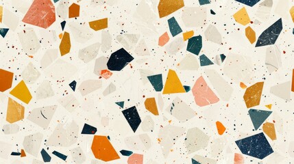 Terrazzo marble flooring seamless texture. Natural stones, granite, marble, quartz, limestone, concrete. Beige background with colored chips ,material for decoration	
