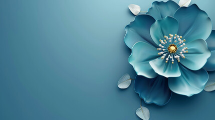 3d modern Islamic holiday background for Eid, 3D rendering abstract flower with space for your text.