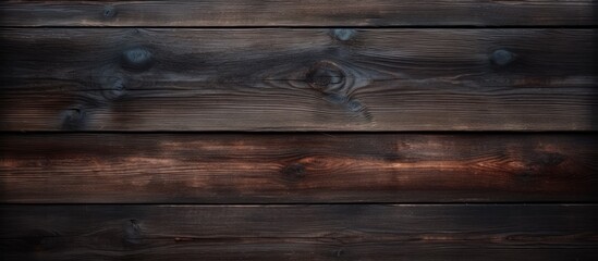 A closeup image of a brown hardwood table with a wood stain finish, showcasing the beautiful pattern of the wood planks and lumber used in its construction - obrazy, fototapety, plakaty