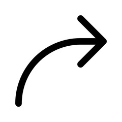 curved arrow glyph icon