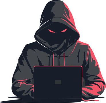 Minimalistic isolated vector illustration of a hacker concept.