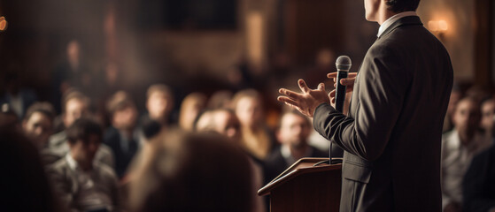 Public speaking events in various settings for corpora