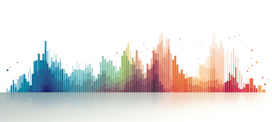 Colorful Bar Graph on white backdrop Ai Generated - obrazy, fototapety, plakaty